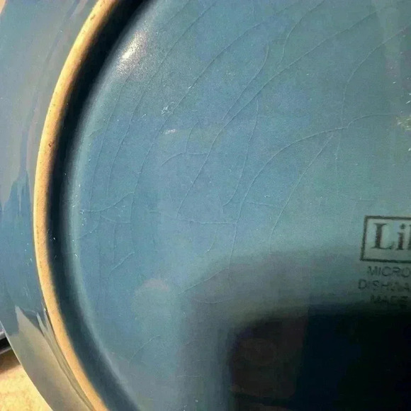 Libbey Blue Snowflake Dinner Plate 10 1/2" - China Dinnerware. Set of 4. - Picture 4 of 4